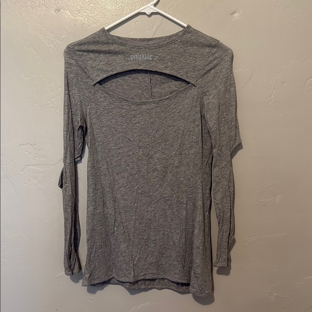 Gymshark Heather Gray Long Sleeve Tee with Cutouts